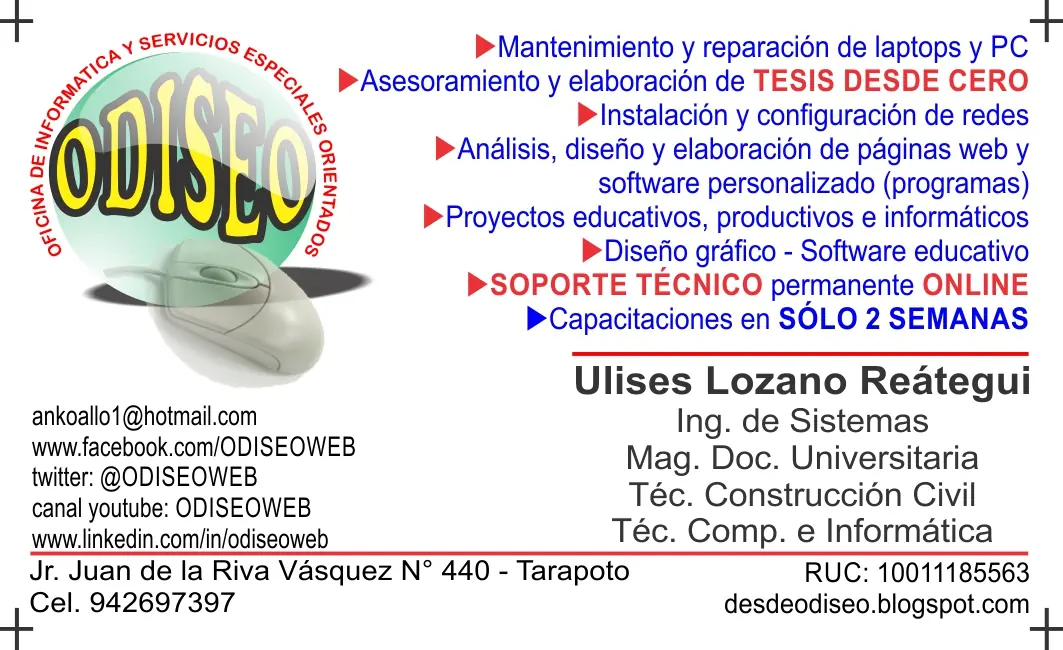 Tarjeta Personal Odiseo